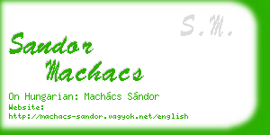 sandor machacs business card